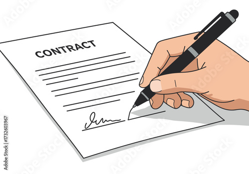 Signing a contract office business document professional environment view legal agreement process