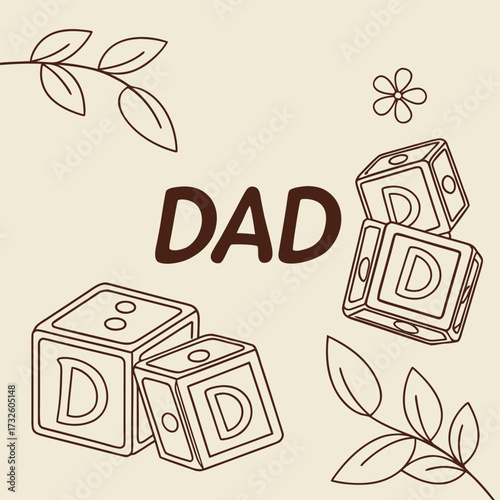 Sweet Dad Word Block Illustration