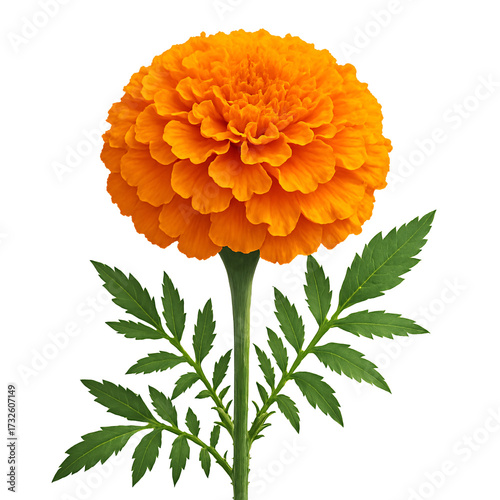 Cempasúchil flower on a transparent background. Day of the Dead. Autumn. Remembrance.