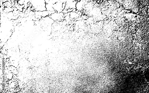 Black texture on white. Worn effect backdrop. Old paper overlay. Grunge background. Abstract pattern. Vector illustration