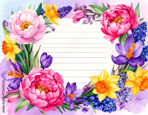 Floral frame with blank center