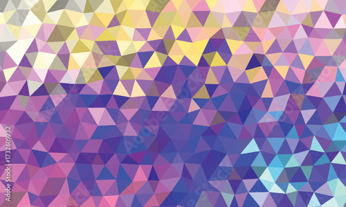 Abstract Geometric Pattern of Purple Pink and Yellow Triangles