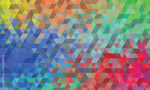 Abstract Geometric Pattern of Rainbow Colors Triangles