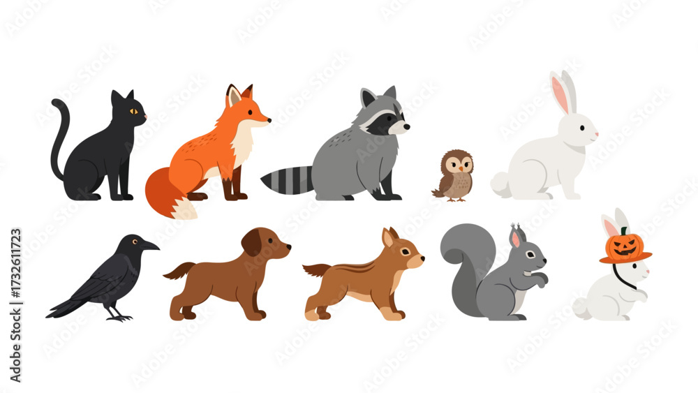 Φωτογραφία Animal Kingdom Parade: A vibrant cartoon illustration presents a diverse gathering of animals, each with unique characteristics and charm