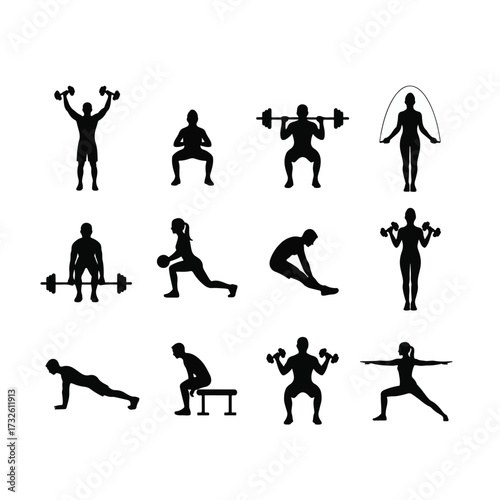 Comprehensive Fitness and Workout Icons