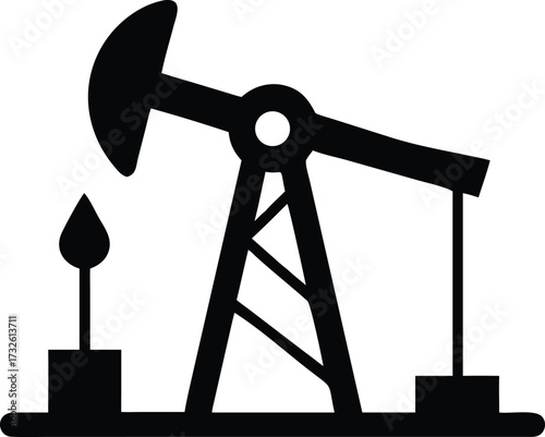 oil pump jack silhouette