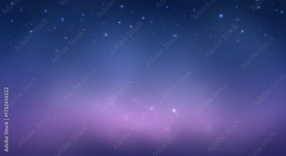Obraz premium Majestic night sky scene displays a gradient of blue and purple hues with twinkling stars scattered across, creating a calming and peaceful atmosphere suitable for use as a background or design...