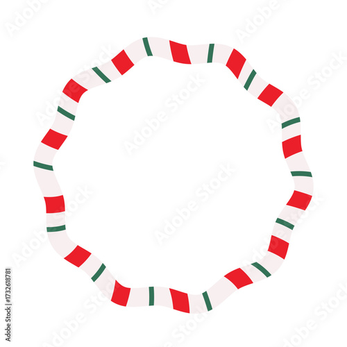 Candy cane borders and festive Christmas frames. Set of candy cane themed borders and frames in red, white, and green colors, perfect for Christmas designs and holiday decorations.