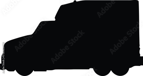 semi truck black silhouette