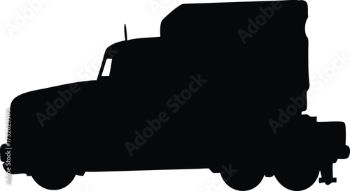 semi truck black silhouette