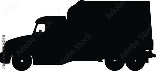 semi truck black silhouette