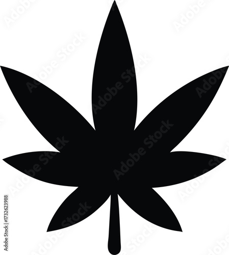 silhouette of a cannabis leaf