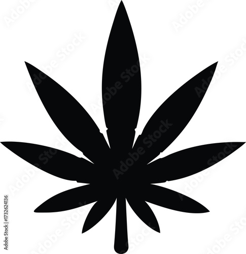 silhouette of a cannabis leaf
