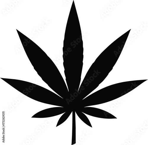 silhouette of a cannabis leaf