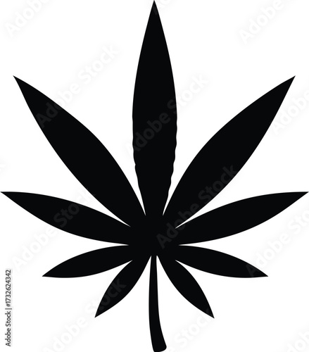 silhouette of a cannabis leaf