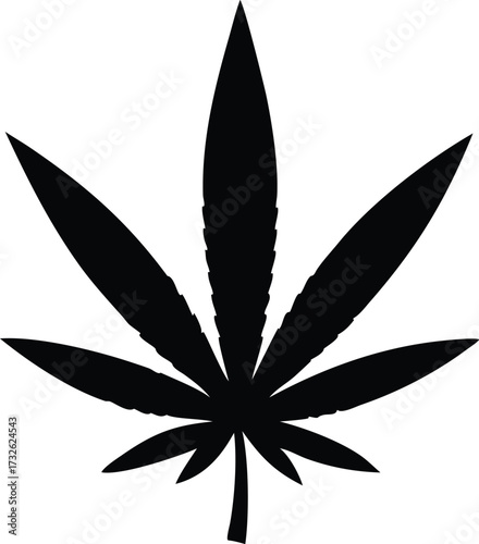 silhouette of a cannabis leaf