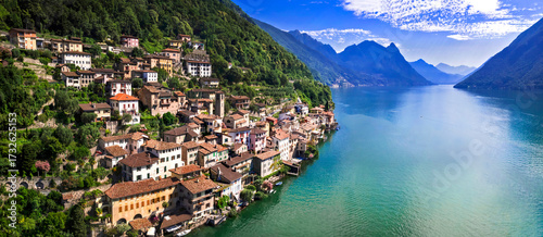 Tableau sur toile lake Lugano Switzerland