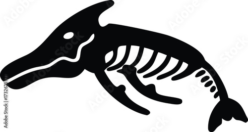 skeleton of whale silhouette