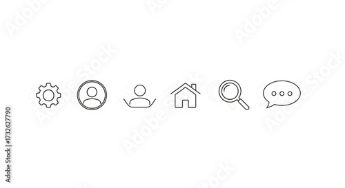 Minimal Line Icons Pack – Business, Tech & Social Media Symbols