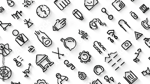 Minimal Line Icons Pack – Business, Tech & Social Media Symbols