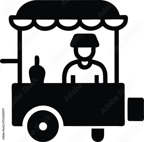 street vendor silhouette