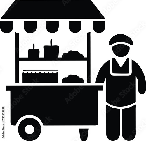 street vendor silhouette