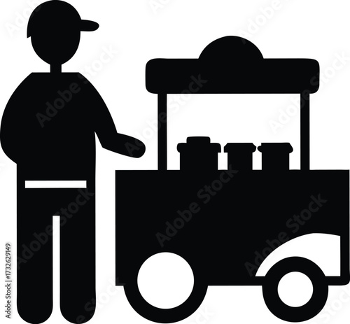 street vendor silhouette