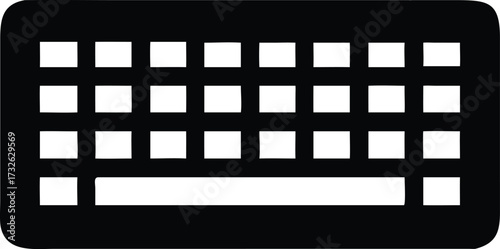 Computer key board of silhouette 