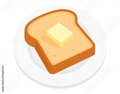 Buttered Toast on a Plate