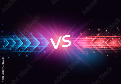 Speed rush neon glowing arrows blue vs pink colors, light speed dynamic arrow trails, background acceleration effects