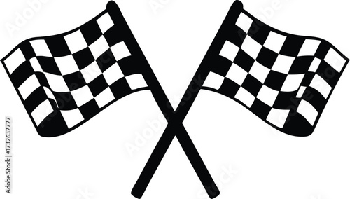 two crossed checkered flag nascar racing flag 