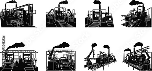 PrintShipyard silhouette, cargo shipbuilding process, industrial dock cranes, marine engineering, port logistics, harbor infrastructure, vessel construction, shipping industry, maritime transport,