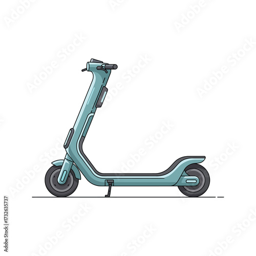 Modern electric scooter with sleek design and clean lines on a white background