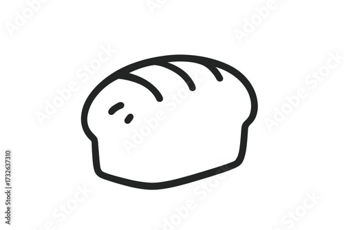 Bread loaf line icon. Simple hand drawn doodle pictogram for bakery logo or food app. Minimalistic vector graphic illustration for baking, pastry, and homemade cooking concepts.