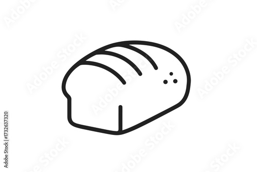 Bread loaf line icon. Simple vector pictogram for bakery, food, and grocery themes. Minimalistic linear graphic for web design, apps, menus, and bakehouse branding projects.