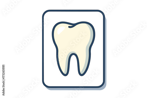 Tooth icon vector cartoon illustration. Dental care symbol. Oral hygiene concept. Dentistry and stomatology medical sign for health app or website. Healthy clean molar graphic.