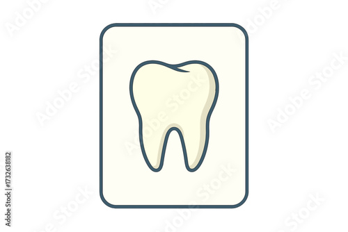 Tooth icon vector. Dental clinic logo. Dentistry symbol. Oral hygiene, healthcare concept. Clean tooth, stomatology. Medical app button, web design element. Healthy molar graphic.