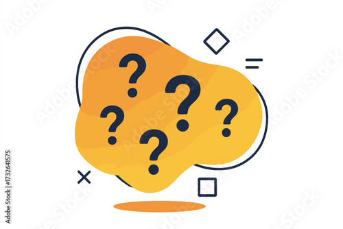 Quiz time vector background. Question mark icon pattern on abstract liquid shape. Modern design for game, questionnaire, survey, education, trivia night and competition banner.