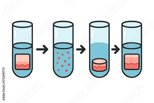 Creating artificial skin vector illustration. Regenerative medicine concept with cell culture in test tubes. Biotechnology infographic for science, lab research, skin graft.