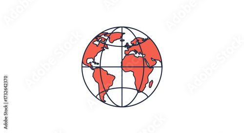 Simplified globe map