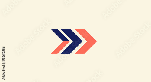 Minimalist arrows in blue and peach
