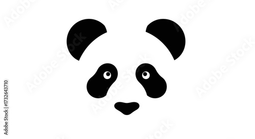Panda's monochrome face