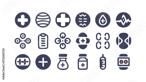 Set 50 Medecine and Health flat icons. Collection health care medical sign icons – for stock .Set Medical silhouette vector icon, Medical Icon, Silhouette.
