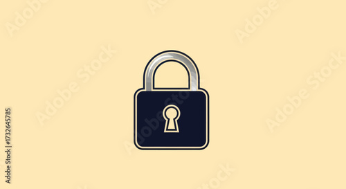 Stylized padlock on plain background