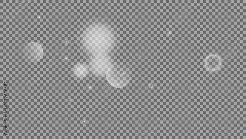Bokeh circles on transparent background