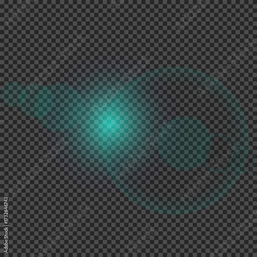 Light effect of green lens flares