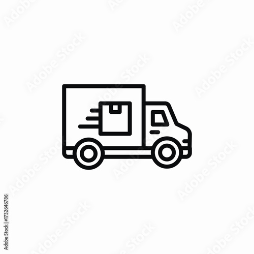 delivery truck lorry icon sign vector