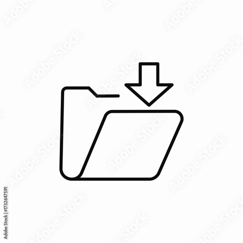 folder download icon sign vector