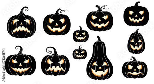 Spooky Halloween jack o lanterns glow with eerie light perfect for festive decorations and haunted events creating a chillingly fun atmosphere for celebrations