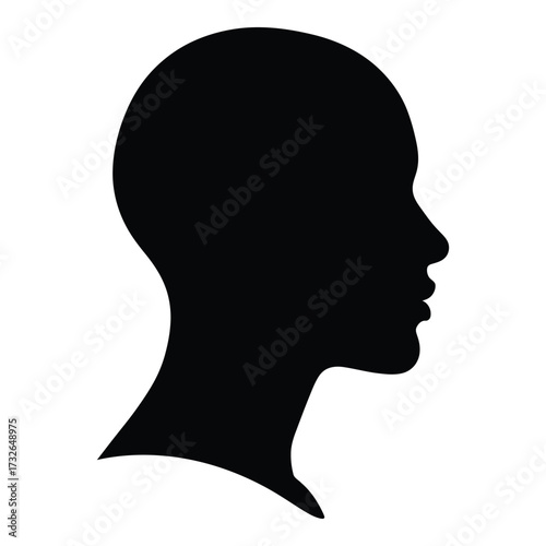 Human profile silhouette black icon symbol for identity and representation simple graphic design element silhouette